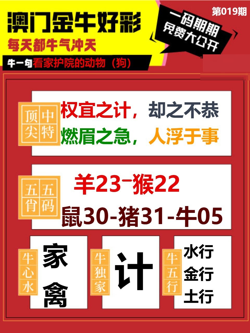019期金牛好彩[图]